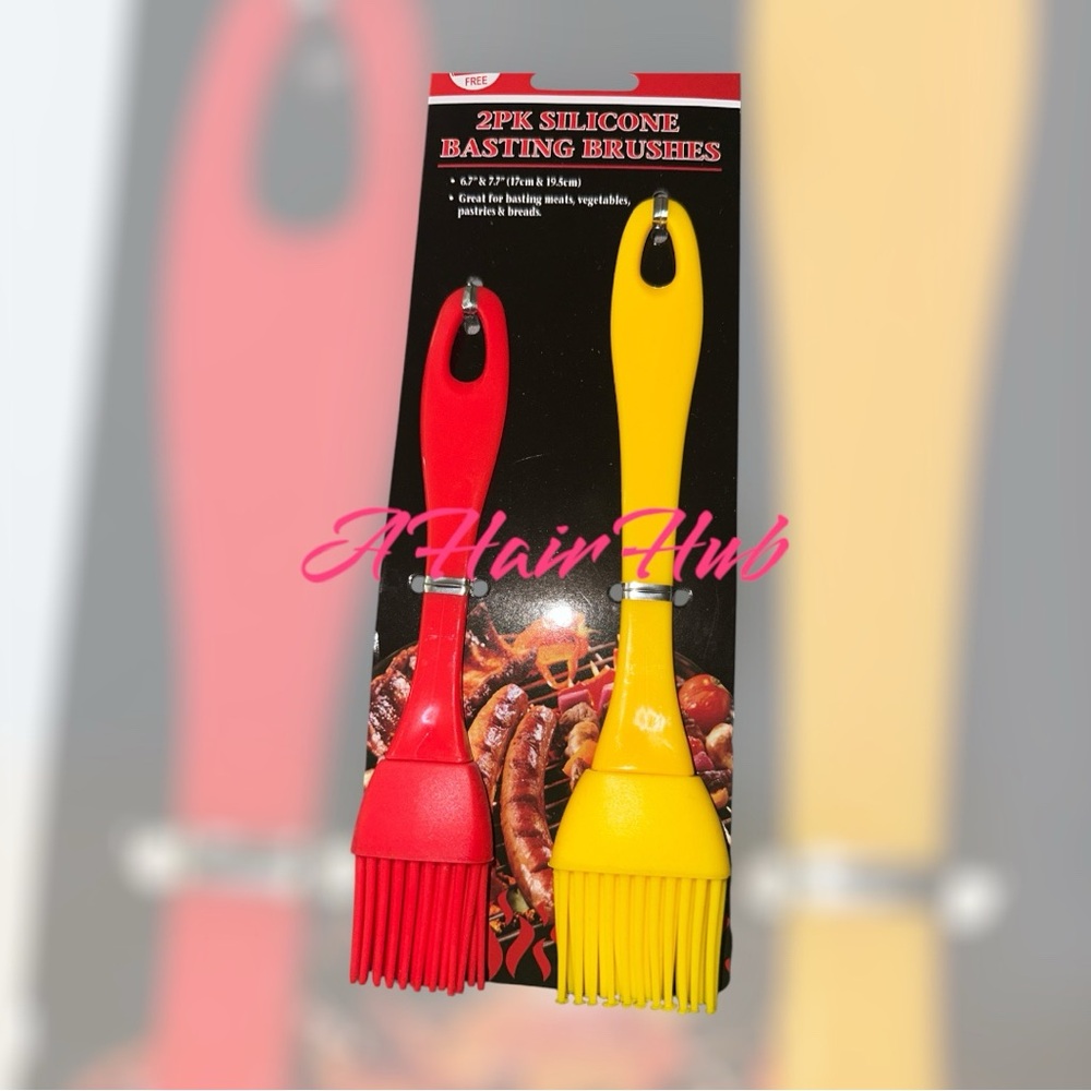 Silicone Basting Brushes Set - Red and Yellow